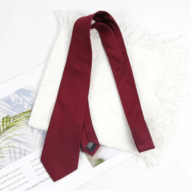 Men's Vintage Burgundy 100% Silk Tie | Luxury Jacquard Necktie Silk Necktie Qme