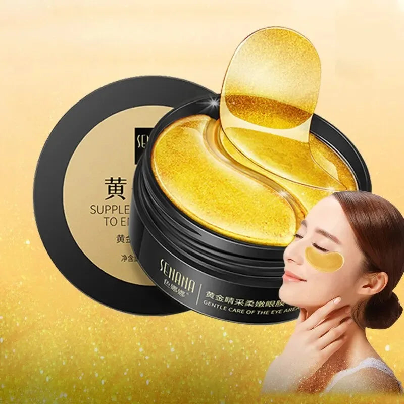 60pc Golden Collagen Eye Masks – Korean Skincare Moisturizing Collagen Eye Mask Qst