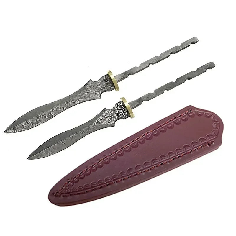 Damascus Steel Tea Knife Billet – Pu'er Tea Needle DIY Kit Tea Knife Billet Qst