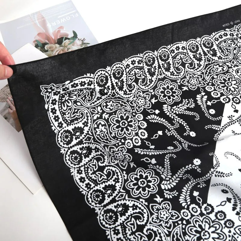Unisex Hip Hop Bandana Scarf – Punk Square Cotton Headwear Square Bandana Scarf Qme