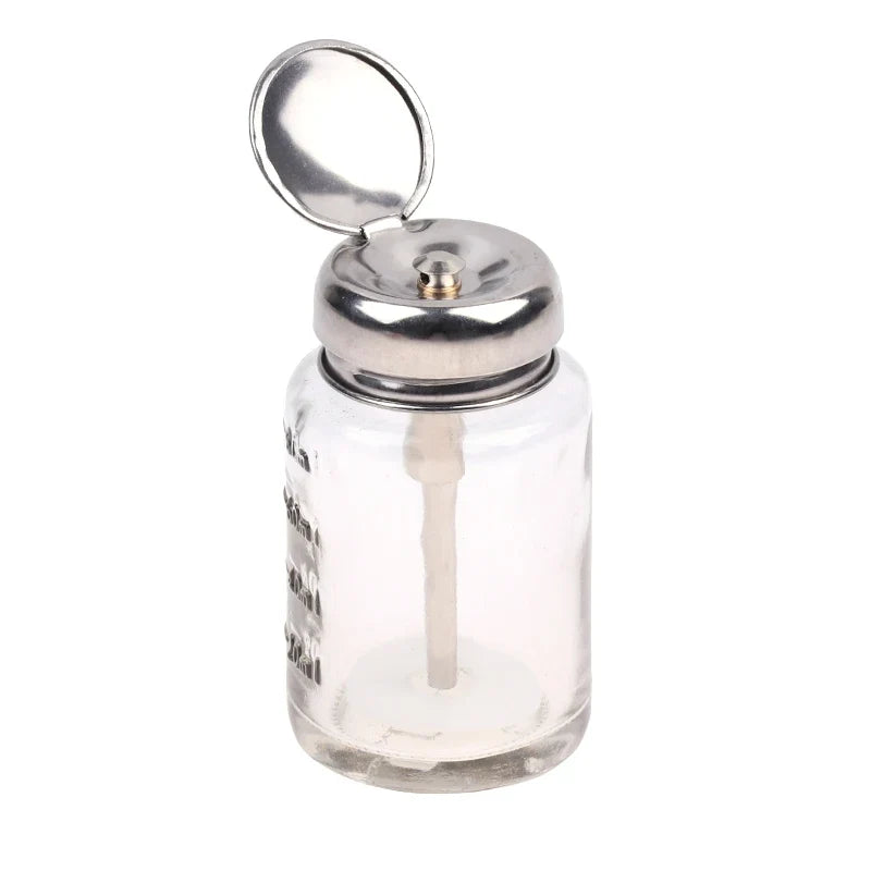 100ml Glass Airless Pump Bottle – Refillable Nail Polish Remover Refillable Pump Bottle Qme onesize