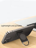 Foldable Desktop Phone Holder | Adhesive Backing & 360° Rotation Phone Stand Qme black