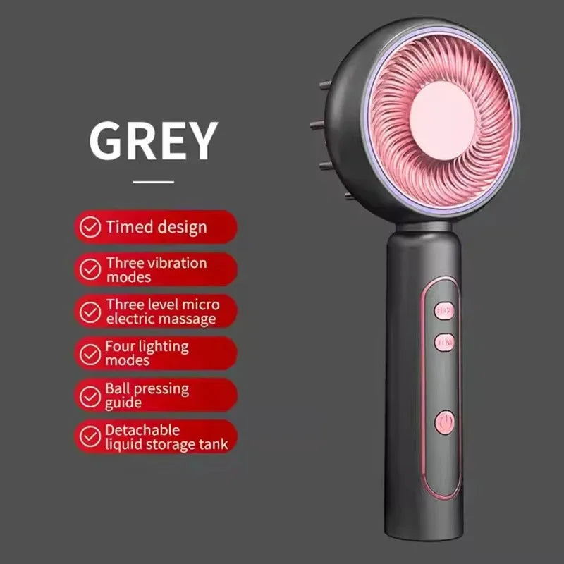 Electric Scalp Massager Comb – Red Light & Oil Applicator Electric Scalp Massager Qst GRAY