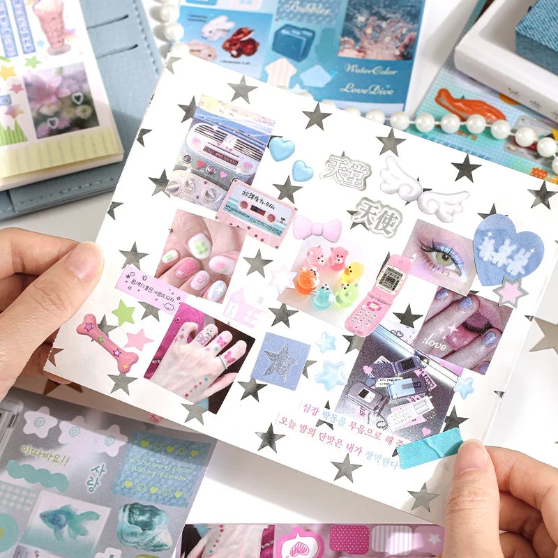 Die Cut Sticker Book | Cartoon Aesthetic Scrapbooking Sheets Die Cut Sticker Book Qme
