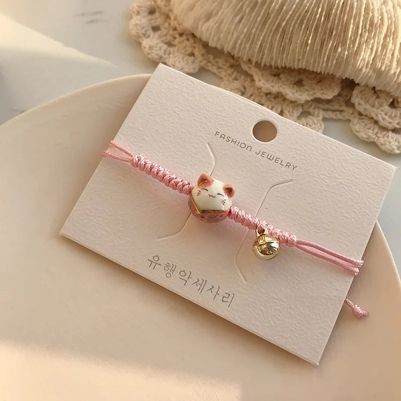 Cat Ceramic Beaded Bracelet – Colorful Harajuku Style Beaded Charm Bracelet Qme 19
