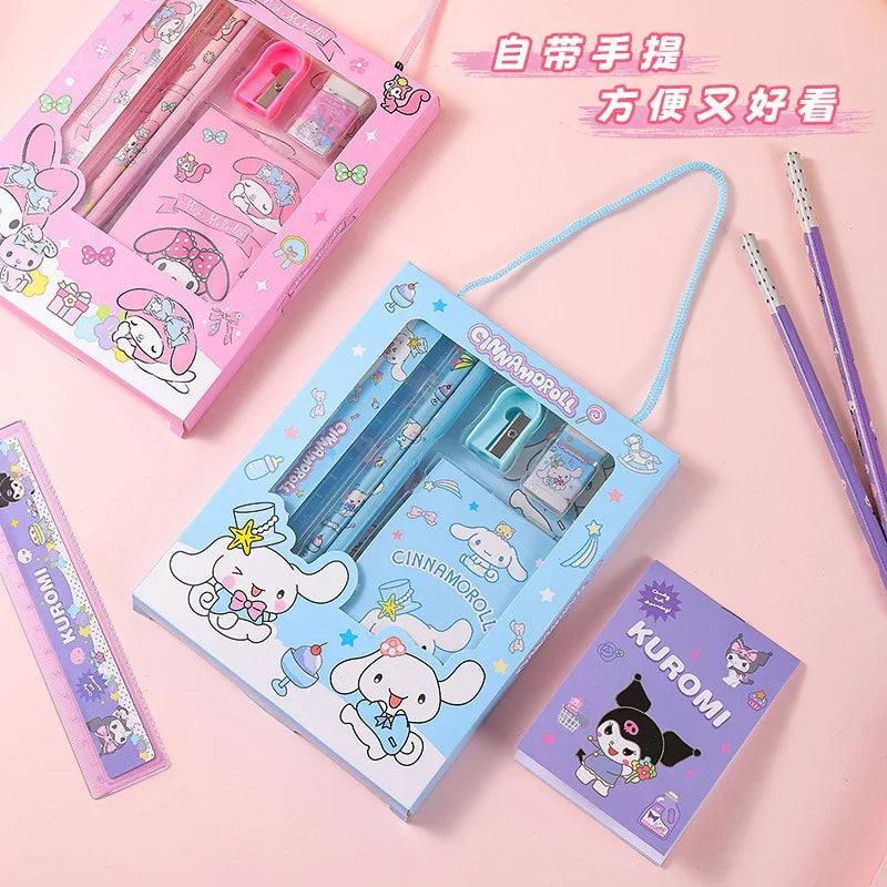 Hello Kitty Kuromi Stationery Gift Box Set – Ruler, Pencil & Eraser Stationery Gift Set Qme