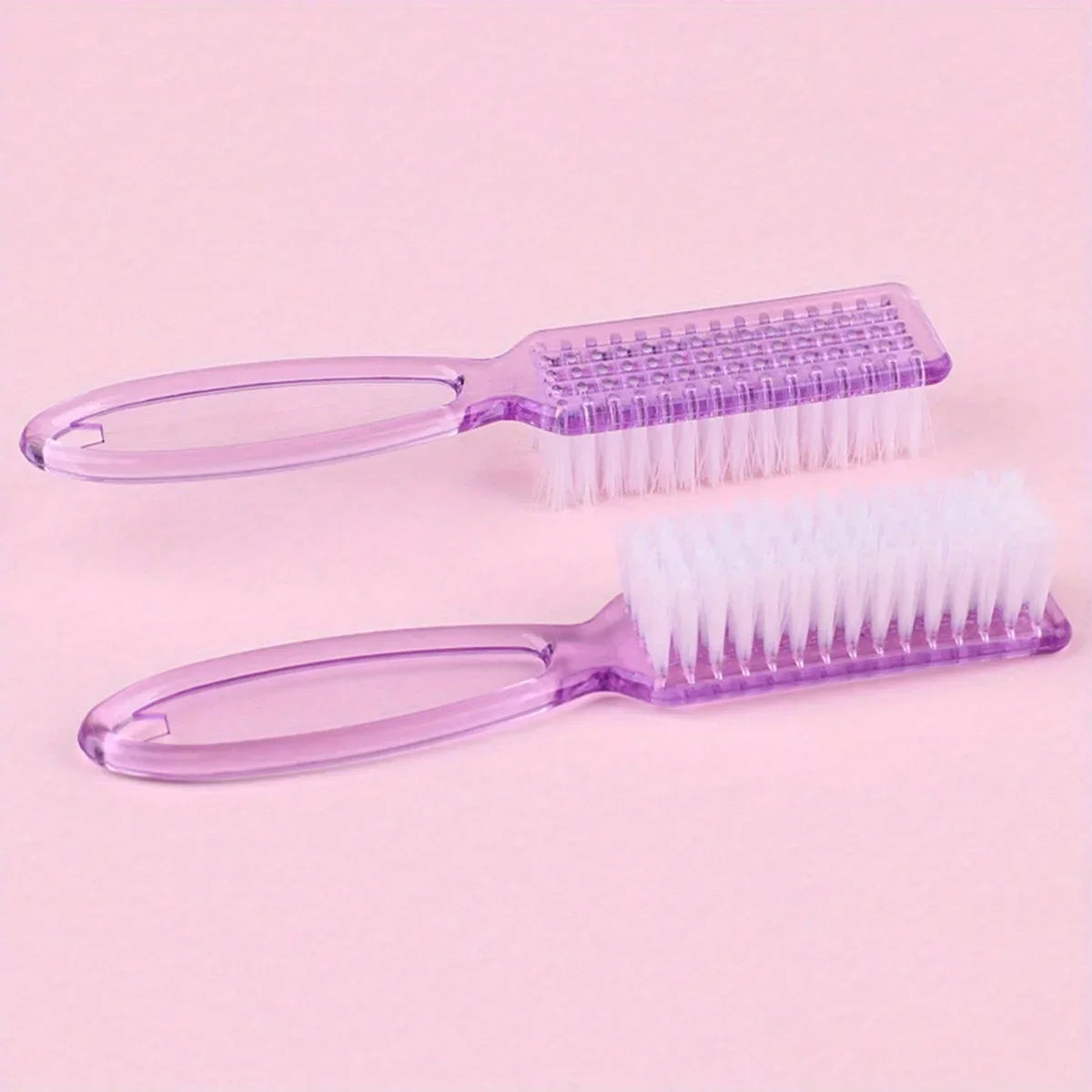 Nail Art Dust Brush Long Handle Square Head Manicure 2pcs Nail Art Brush Qme 2PCS Purple