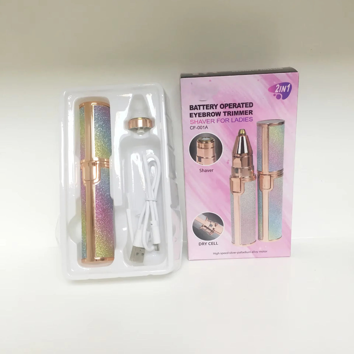 2-in-1 Electric Eyebrow Trimmer & Facial Hair Shaver Women Electric Eyebrow Trimmer Qst Colors-1pc