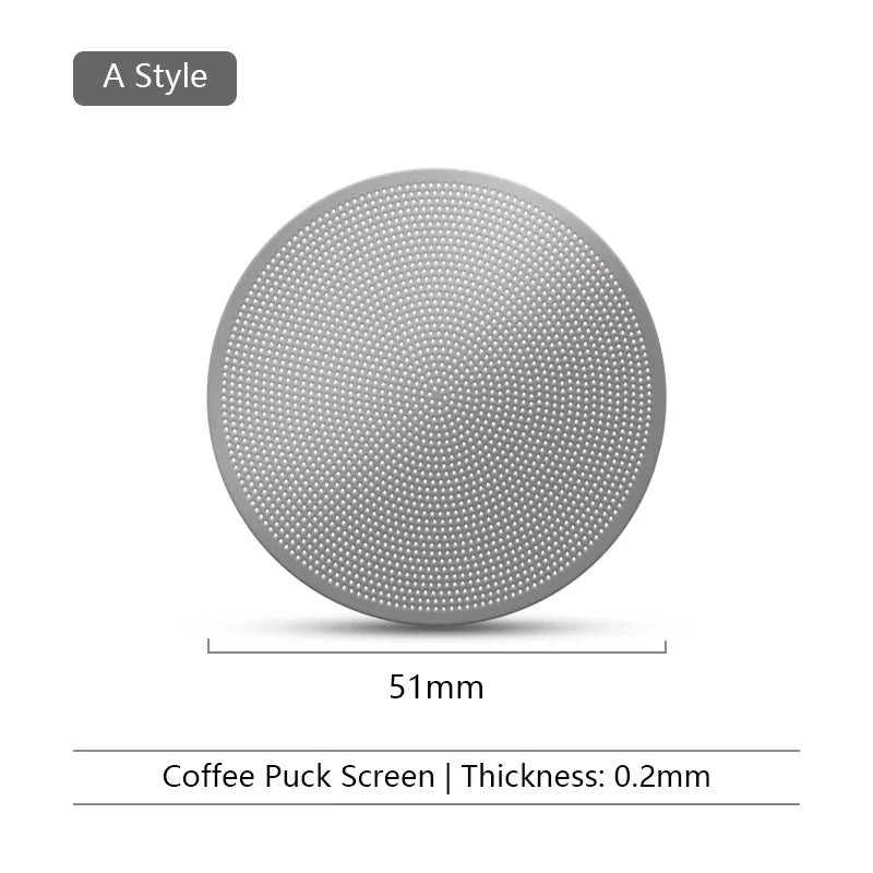 Stainless Steel Espresso Puck Screen Filter 51 53 58.5mm Espresso Puck Screen Qme 51mm