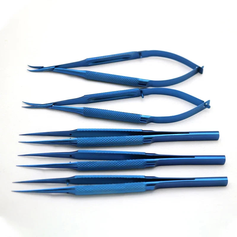 6-Pc Micro Scissors Needle Holder & Forceps Set – Stainless Precision Micro Tool Set Qme