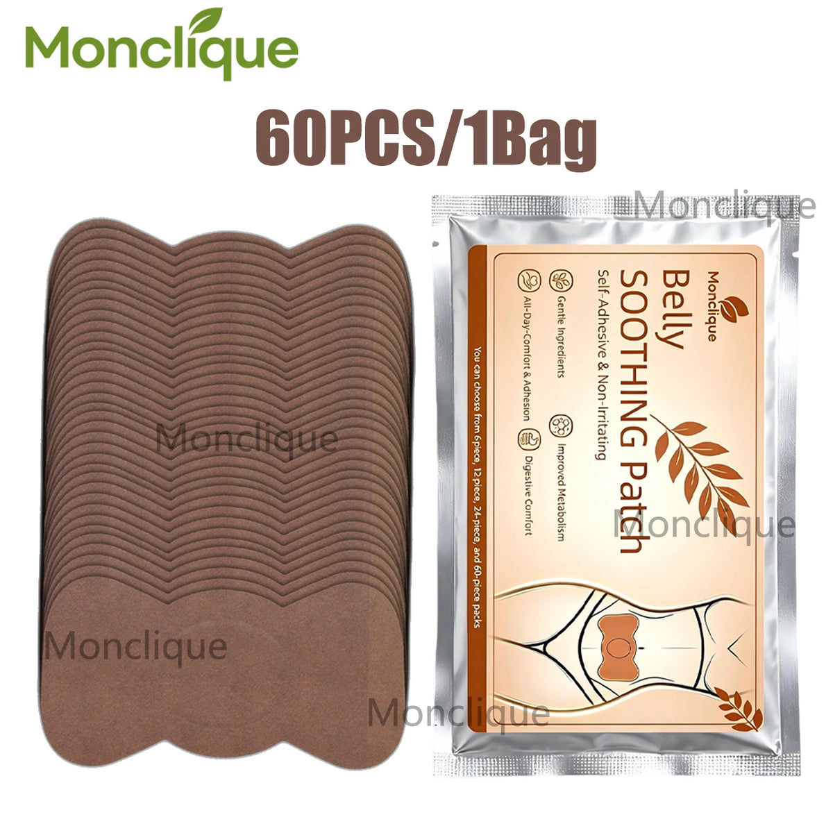 Monclique Body Care Patches – Gentle Daily Formula, 12–60 Pack Body Care Patches Qst 60Pcs No plug