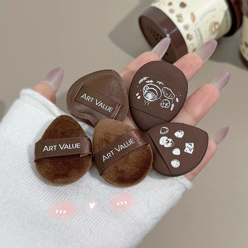 Mini Coffee Design Powder Puff Cup – Blush & Highlighter Powder Puff Applicator Qme