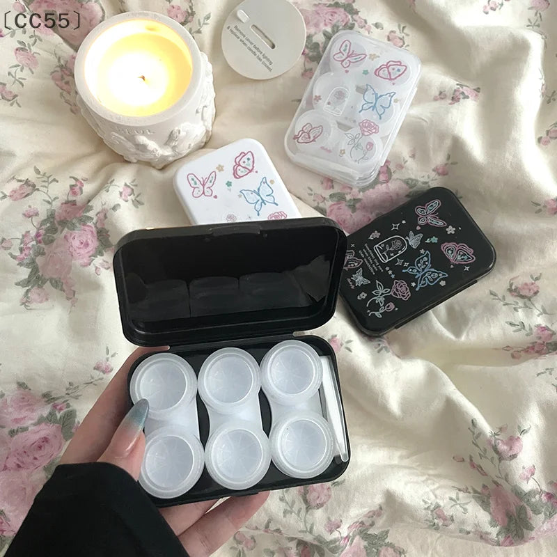 Sweet Butterfly Contact Lens Case – Portable Travel Kit Contact Lens Case Qst