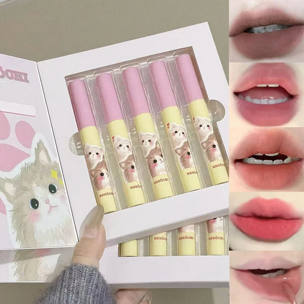 Kawaii Cat Velvet Nude Matte Lipstick – Silky & Long-Lasting Matte Lipstick Qme