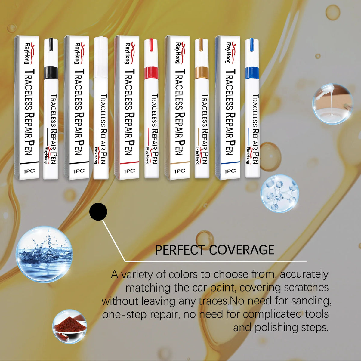 Rayhong Car Paint Touch-Up Pen – Scratch Repair, Multi-Color Car Touch-Up Pen Qst