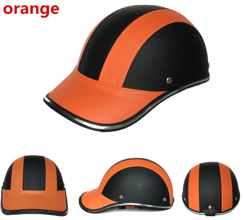 ESCAM Half Face Motorcycle Helmet – Unisex, ABS Shell, 8 Colors Motorcycle Helmet Qme Orange