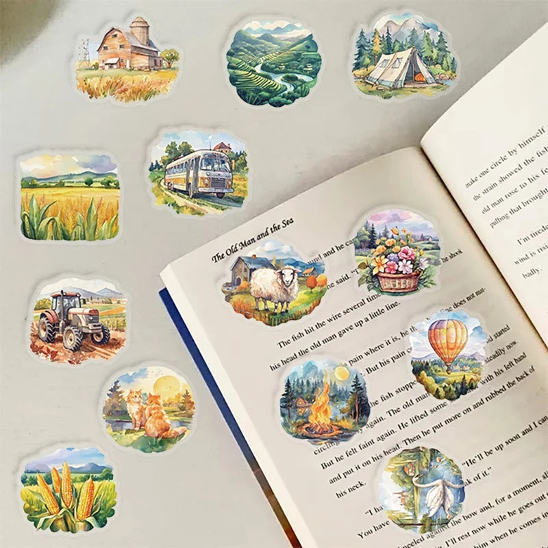 Rural Scenery PET Stickers – Scrapbooking & Journaling Decor Decorative Stickers Qme Default Title