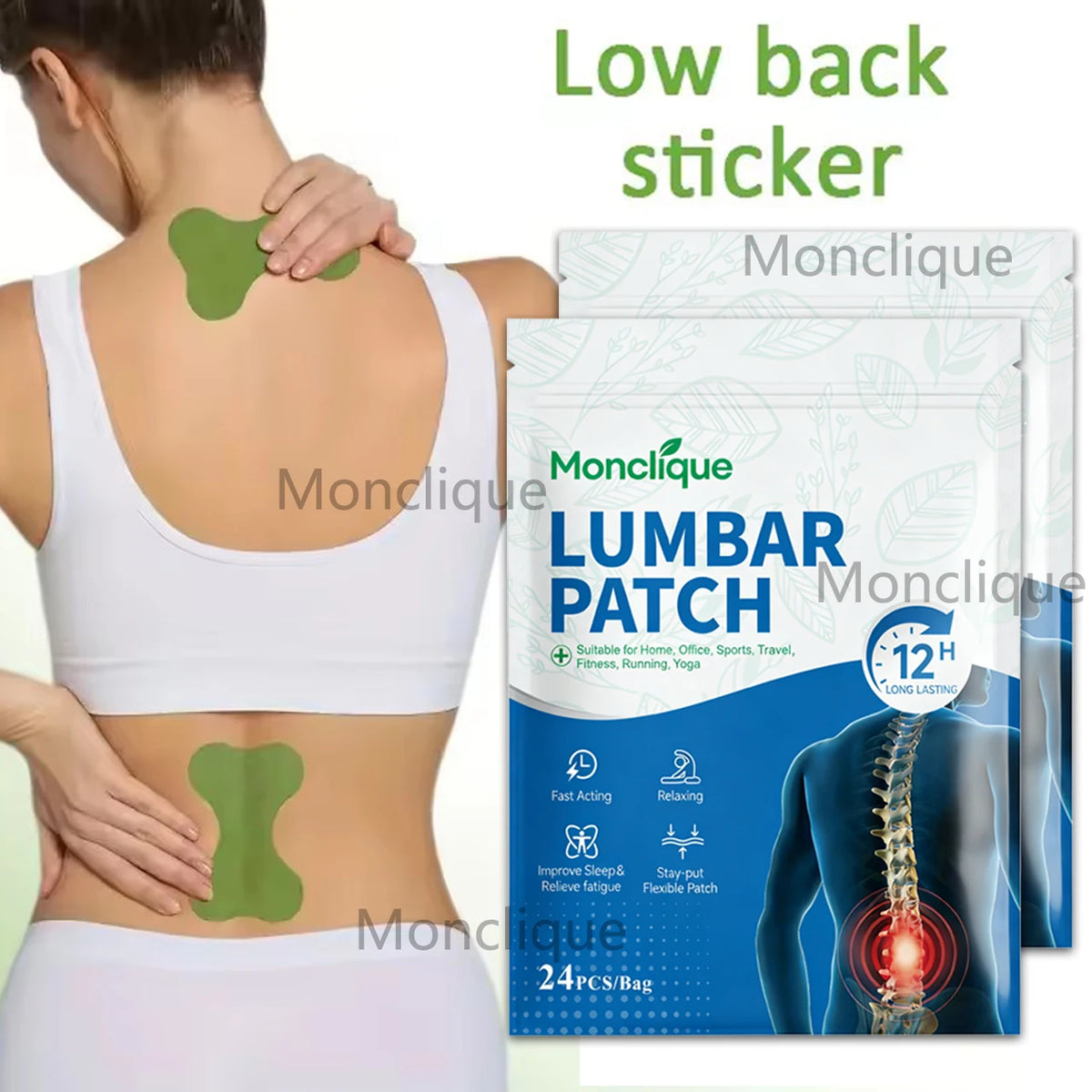 Lumbar Acupuncture Massage Patch – Back Support, 12/72 PCS Massage Patch Qst