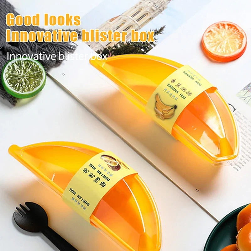 Banana-Shaped Mousse Cake Boxes with Lids – 50 Sets Dessert Packaging Cups Qme