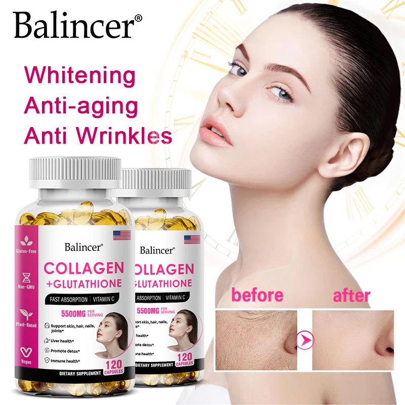 Glutathione Collagen Capsules – Antioxidant Skin Supplement Collagen Supplement Qst