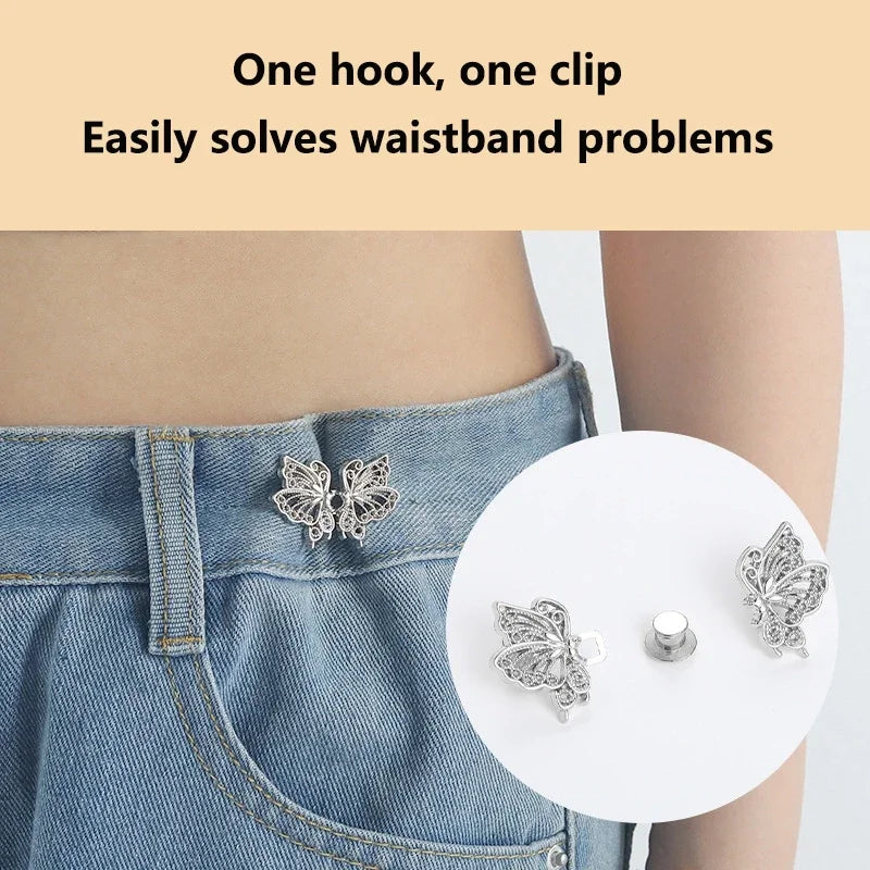 Adjustable Waist Button Clips for Jeans, Pants & Skirts Waist Button Adjuster Qst