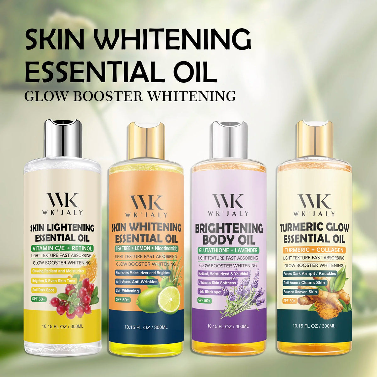WK'JALY Glow Booster Brightening Body Oil 300ml Brightening Body Oil Qst Pack of 4