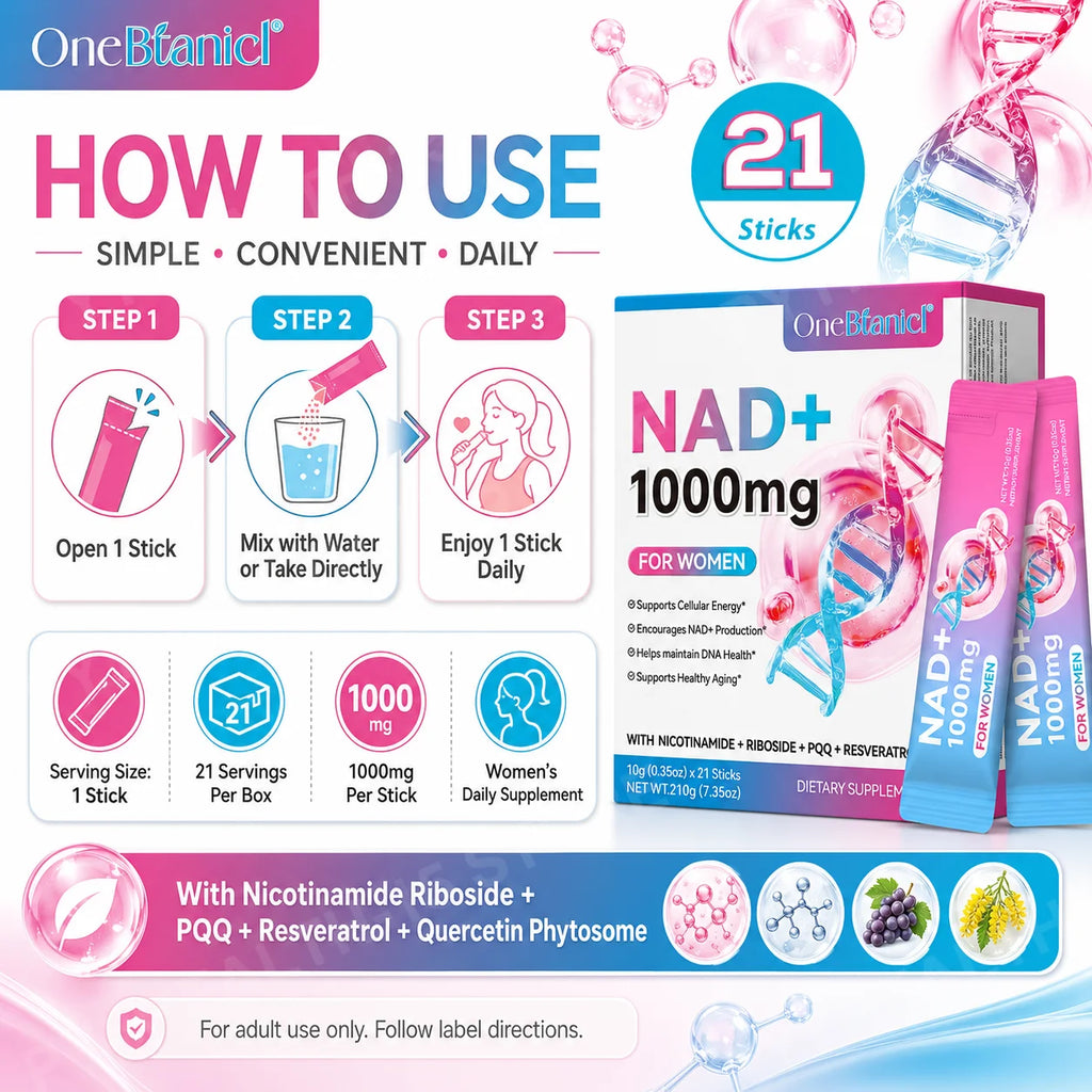 NAD+ Liquid Sticks – NR, PQQ, Quercetin & Resveratrol | 21 Sticks Wellness Supplement Qst