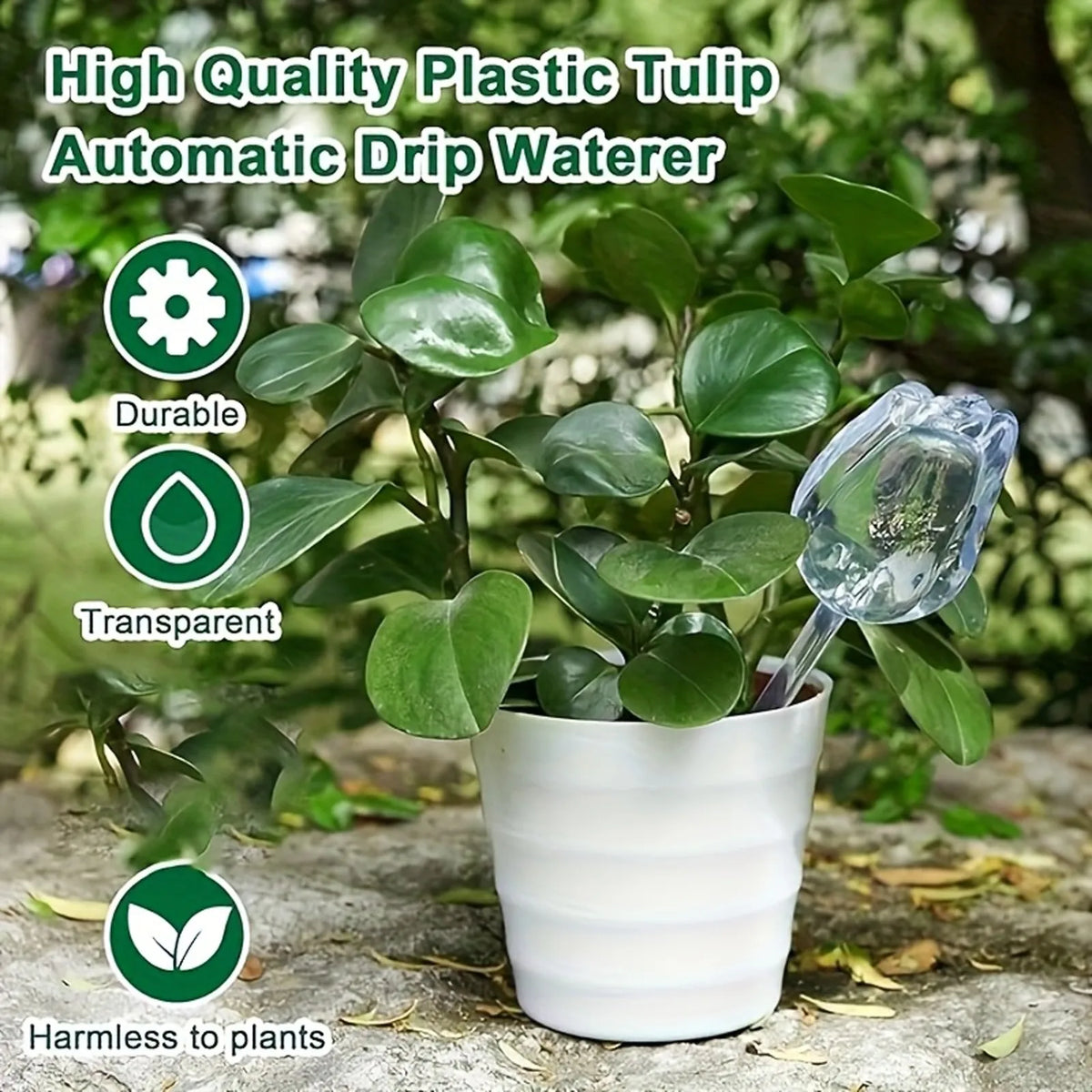 Tulip Shaped Automatic Plant Watering Bulbs – 4-Pack Self-Watering Bulbs Qme