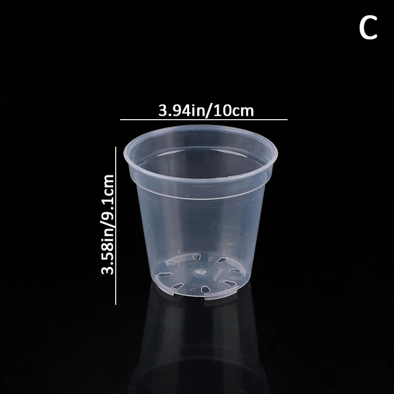 Transparent Round Orchid Planter Pot – Clear Nursery Container Orchid Planter Pot Qst C
