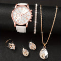 White Round Quartz Watch – PU Leather Strap & Zinc Alloy Case Fashion Quartz Watch Qme white suit