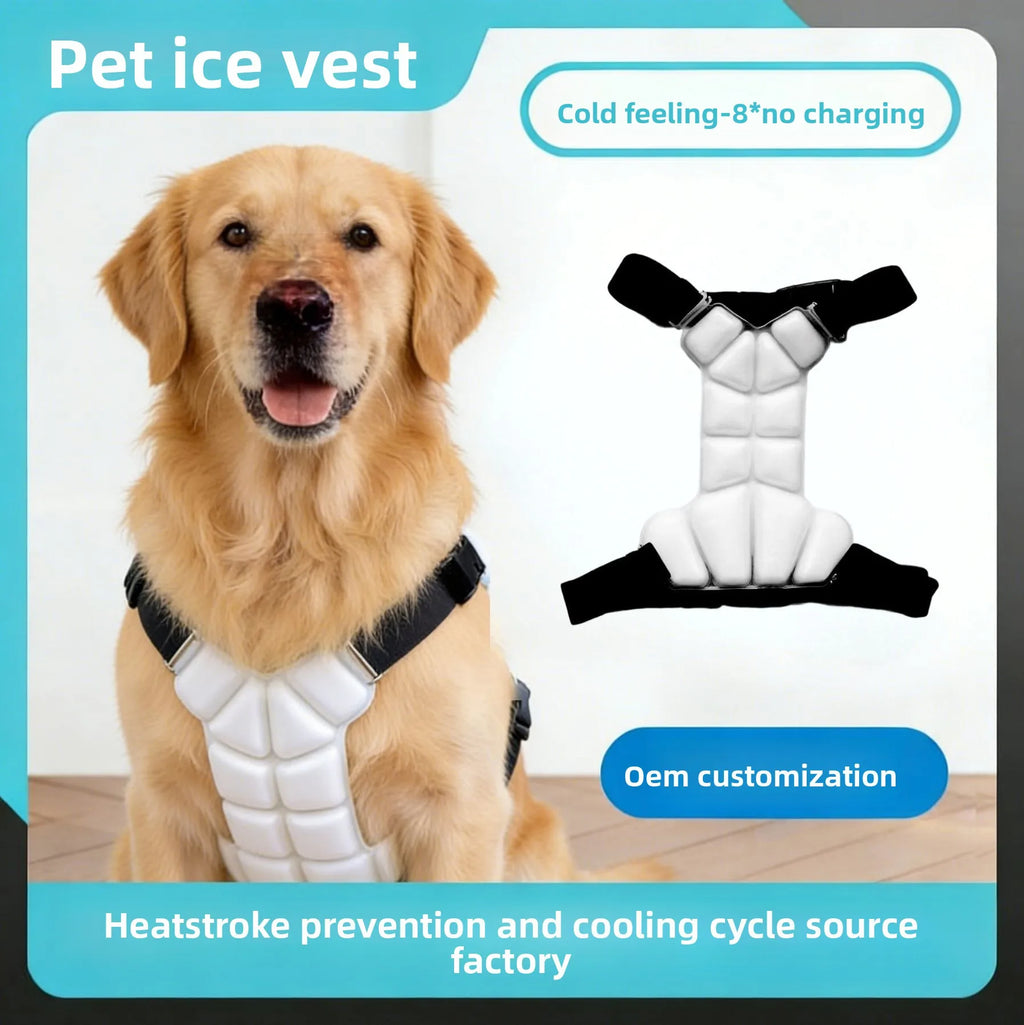 Dog Cooling Vest with PCM Ice Pad – Summer Heat Protection Dog Cooling Vest Qst
