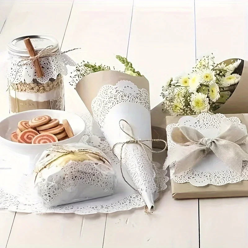 Lace Paper Pads – 3 Shapes, Absorbent & Non-Stick Baking Liners Baking Paper Liner Qme
