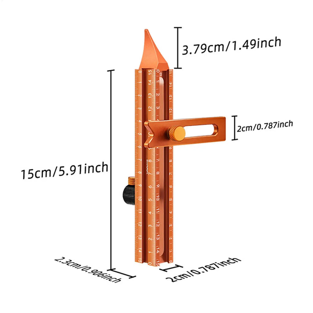4-Sided Magnetic Marking Gauge – Precision Carpentry Ruler Marking Gauge Qme