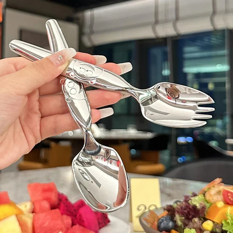 Stainless Steel Long Handle Round Spoon – Gold & Silver Dinner Spoon Qme