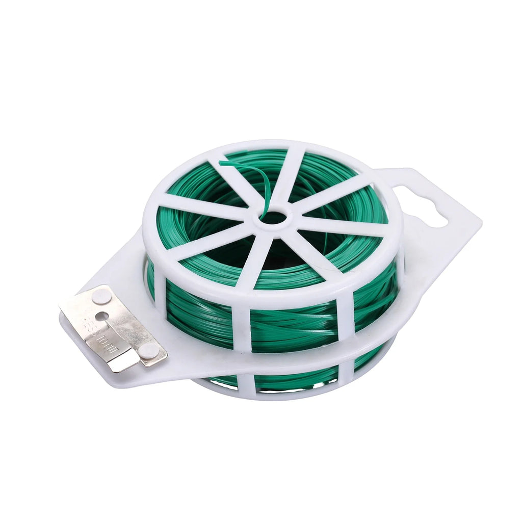 Reusable Green Garden Twist Ties with Cutter – 20–100m Garden Twist Ties Qme D