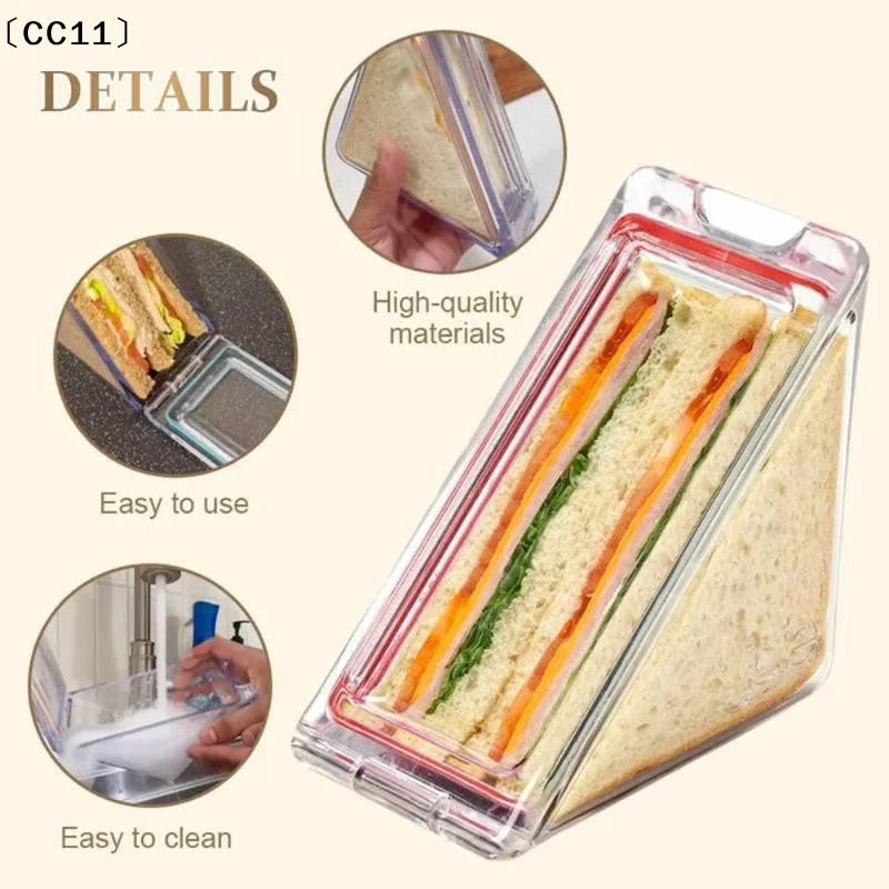 Clear Triangle Sandwich Container – BPA-Free Leakproof Lid Sandwich Food Container Qme