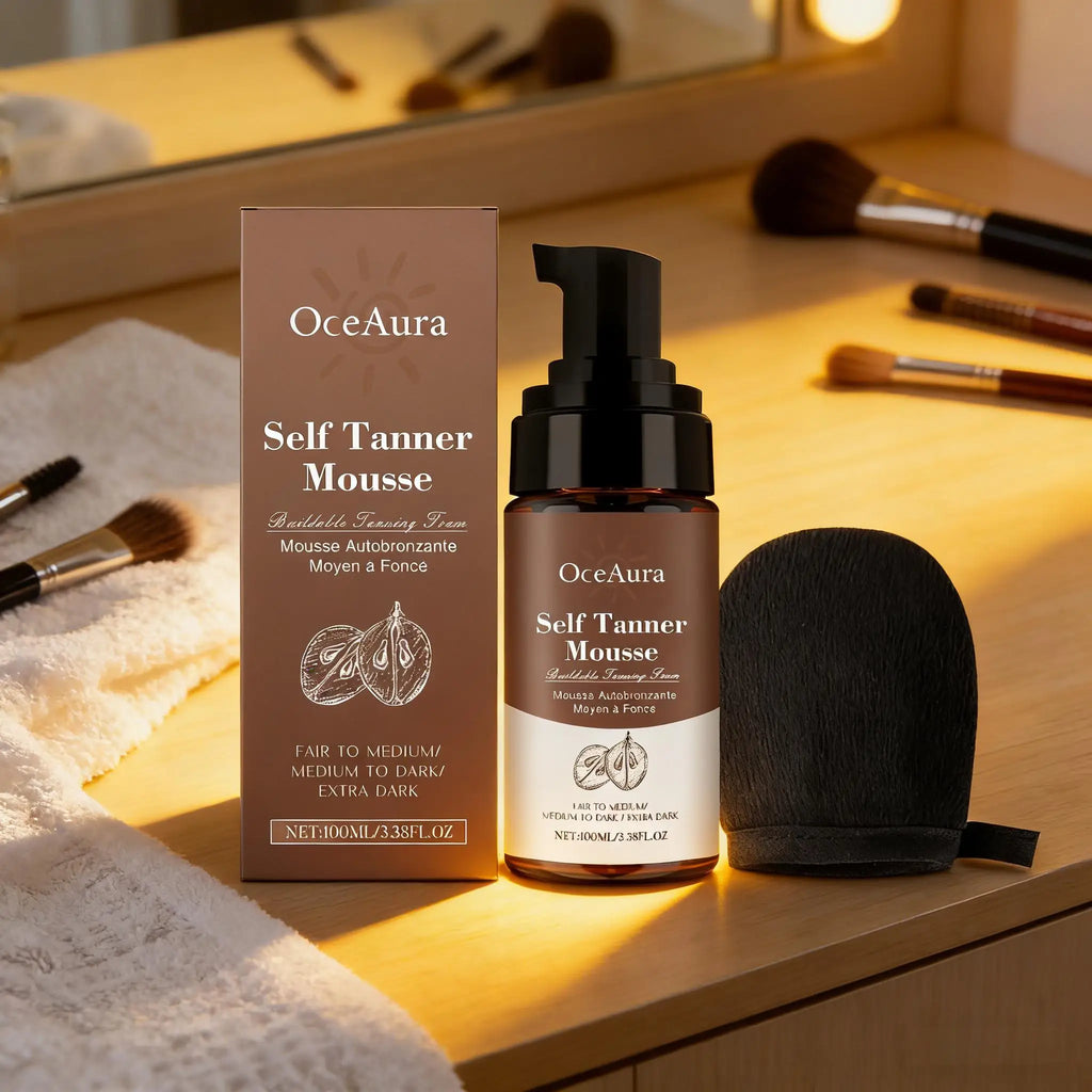 Organic Sunless Self Tanning Mousse – Face & Body Foam Sunless Tanning Mousse Qme