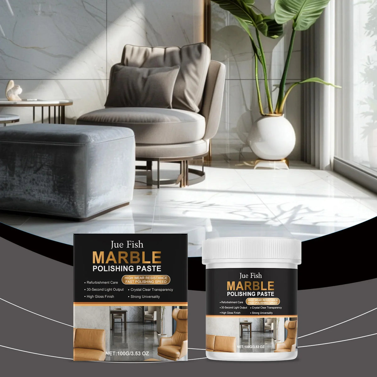 Marble Polishing Paste – Removes Water Stains & Fingerprints Stone Polishing Paste Qme