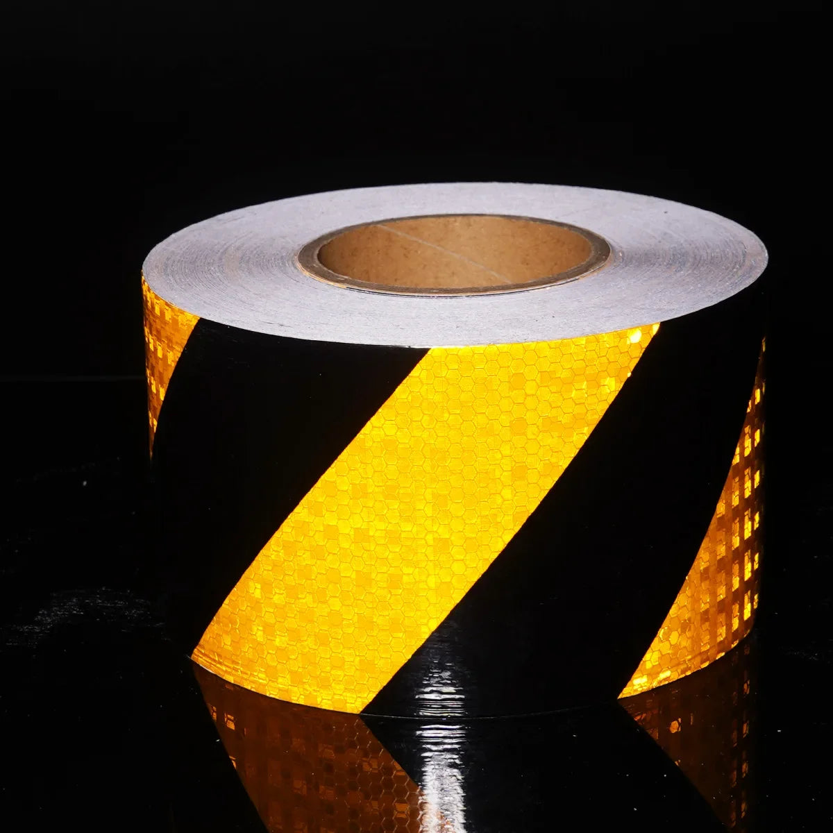 Yellow Reflective Adhesive Tape – Waterproof PVC Hazard Strips Reflective Safety Tape Qme 10cm 10m