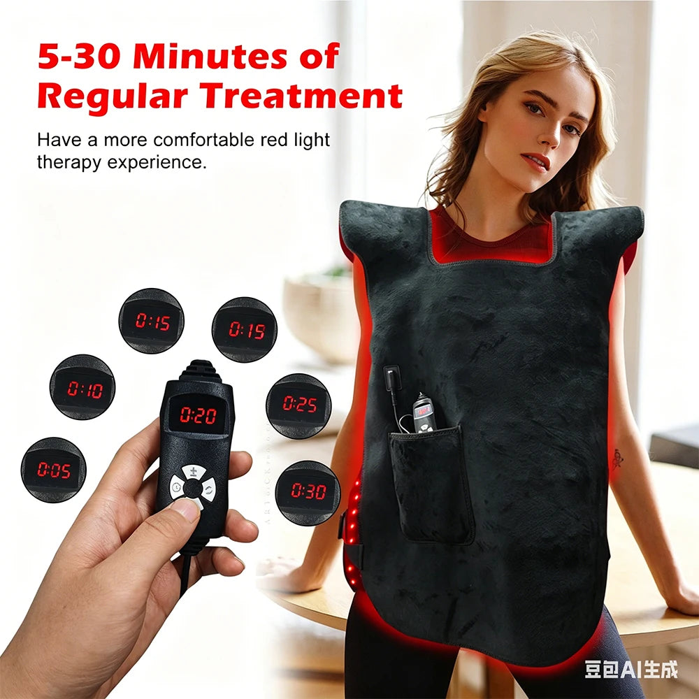 Red Light Therapy Vest 660nm 850nm – 750 LED Wearable Wrap Light Therapy Vest Qst
