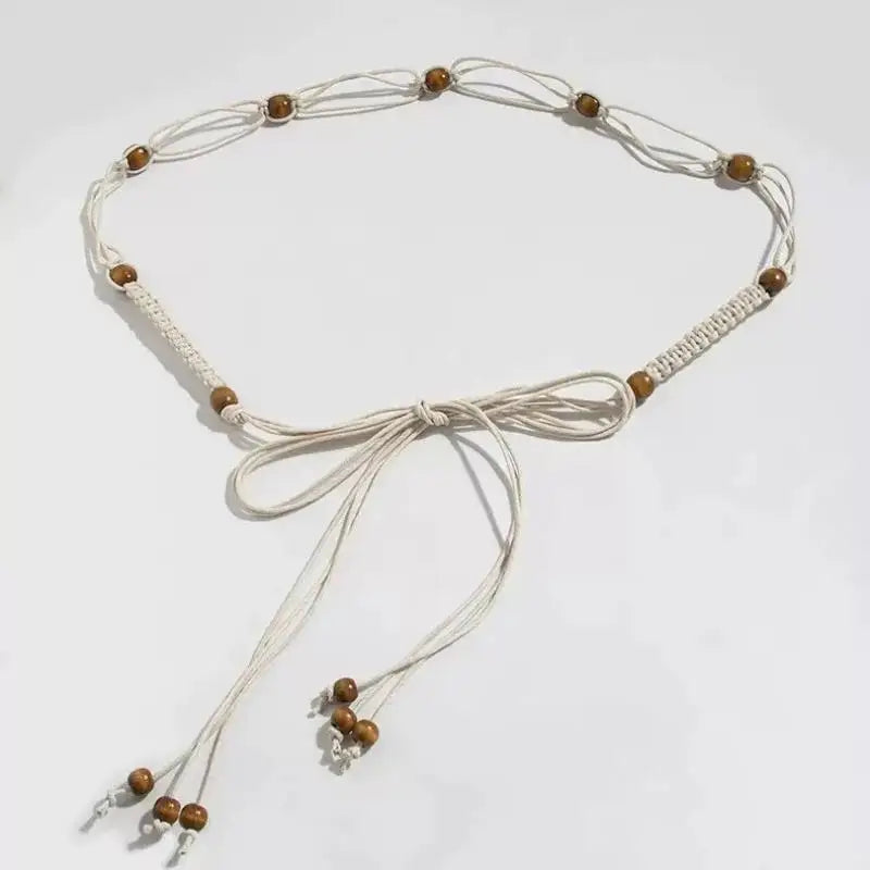 Women's Thin Vintage Knotted Canvas Waist Belt for Dresses Women's Waist Belt Qst A5