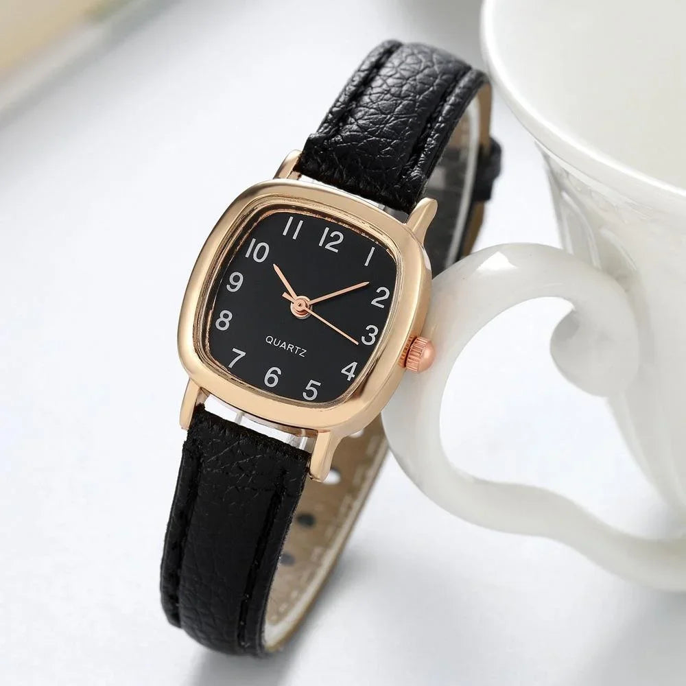 Kegllect Women's Vintage Square Dial Quartz Watch | Belt Strap Women's Quartz Watch Qme