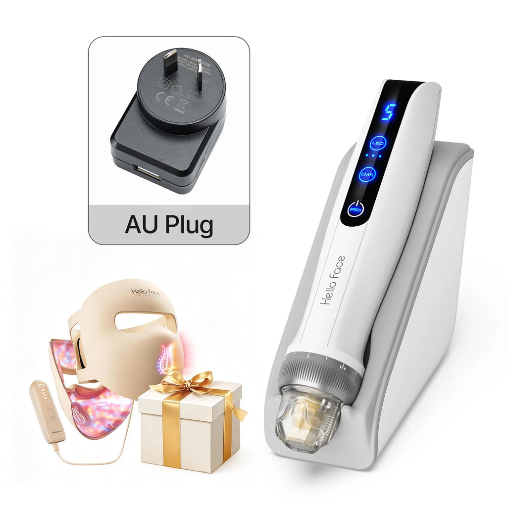 Hello Face Q2 Microneedling Pen EMS + M300 311 LED Mask Bundle Microneedling Device Bundle Qst AU PLUG