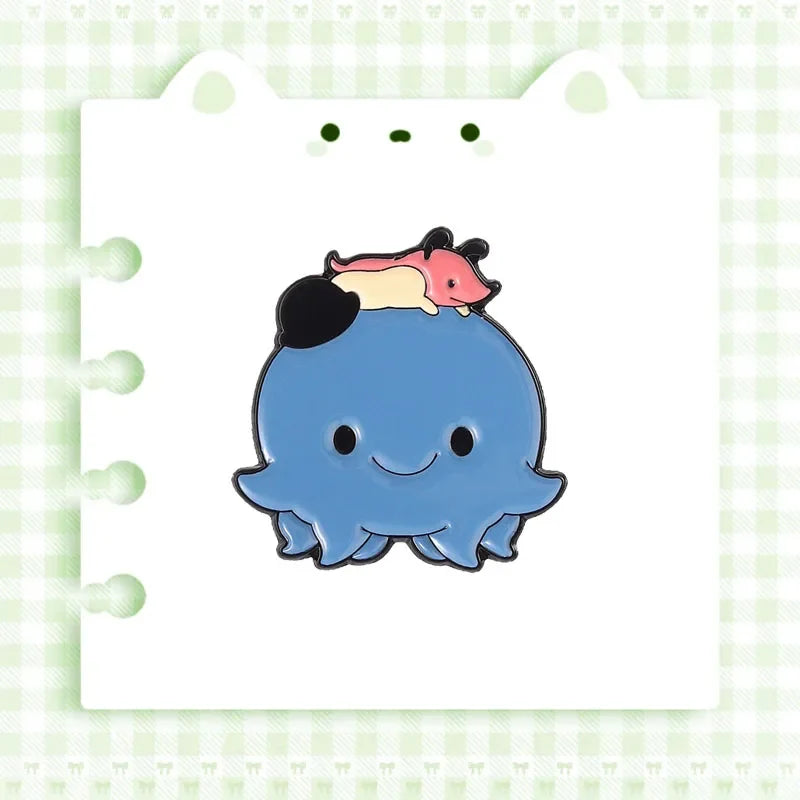 Cute Blue Monster Enamel Lapel Pin – Cartoon Badge Enamel Lapel Pin Qme