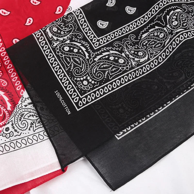 Unisex Cotton Bandana Headband – Cowboy Biker Hijab Hair Wrap Bandana Head Wrap Qme