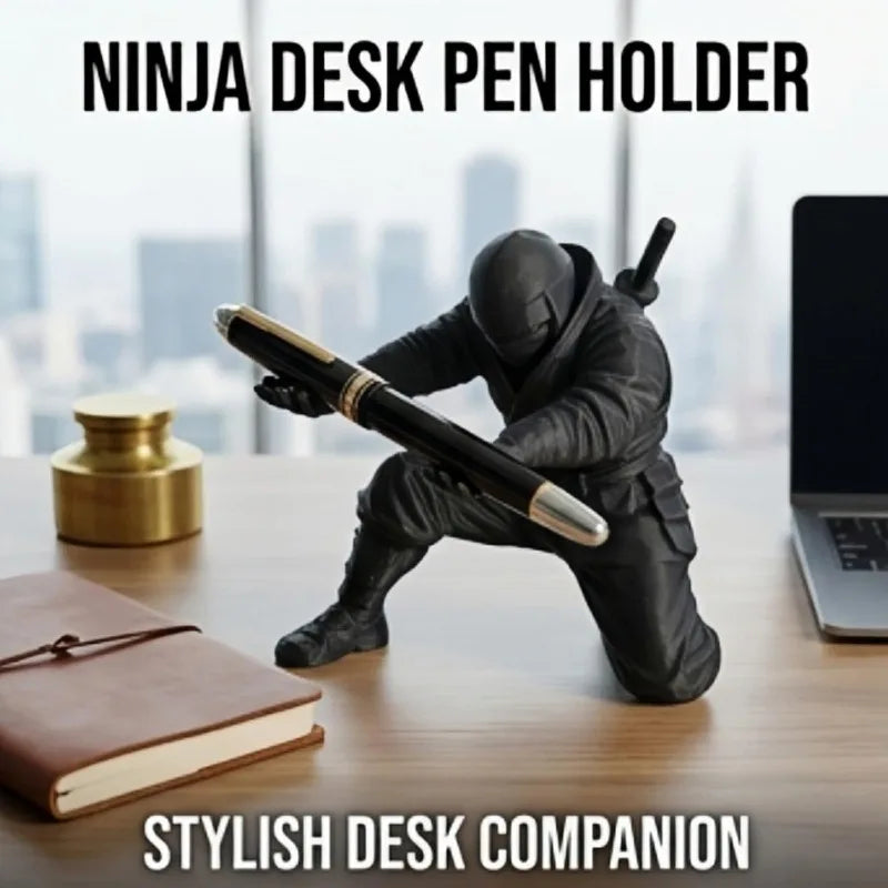 3D Printed Ninja Pen Holder – Fun Desktop Organizer & Decor Desktop Pen Holder Qme