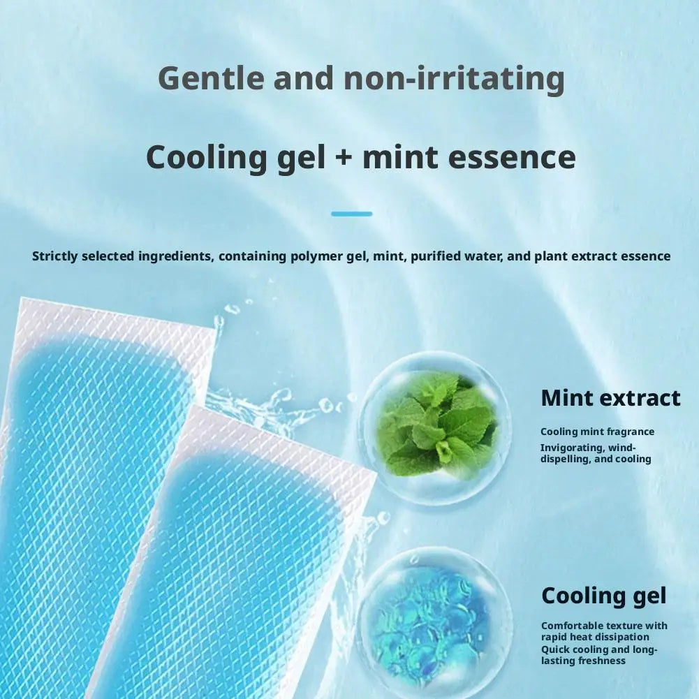 5 Pairs Forehead Cooling Gel Patches – Mint Plant Extract Cooling Gel Patches Qme