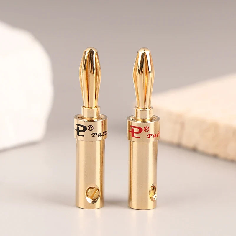 Gold-Plated Copper Cross Banana Speaker Plug Connectors 2pcs Banana Speaker Plug Qme 2Pcs