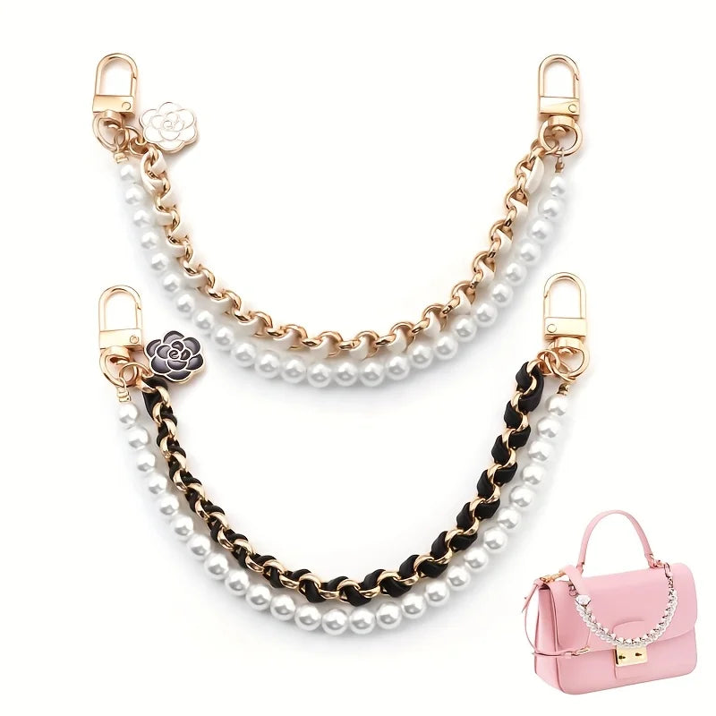 Pearl Purse Chain Extender – Imitation Pearl Bag Handle Strap Bag Chain Strap Qme