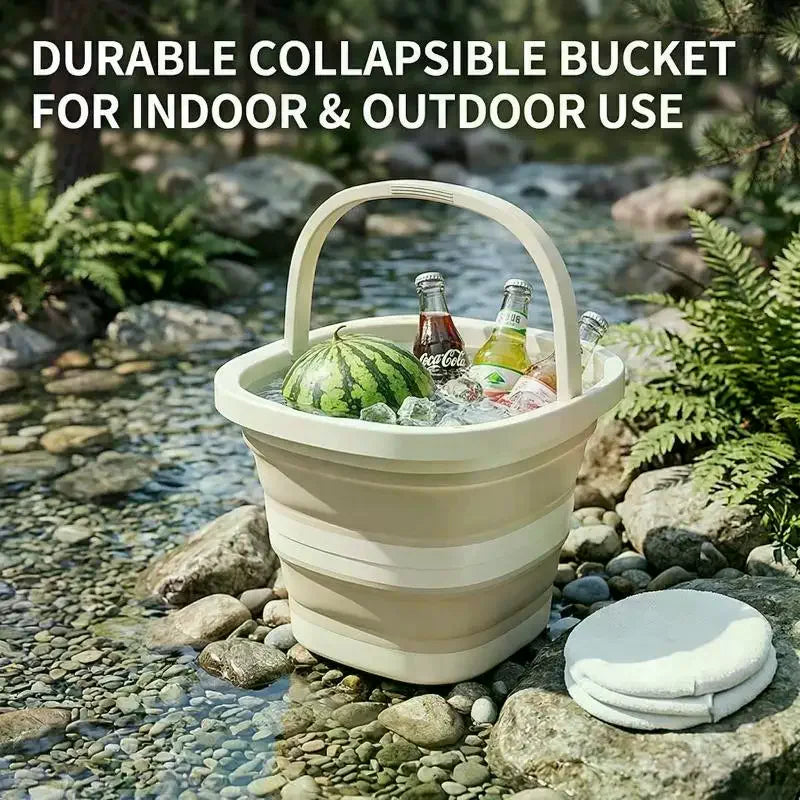 Foldable Water Bucket | Collapsible Pail for Fishing & Camping Collapsible Water Bucket Qme